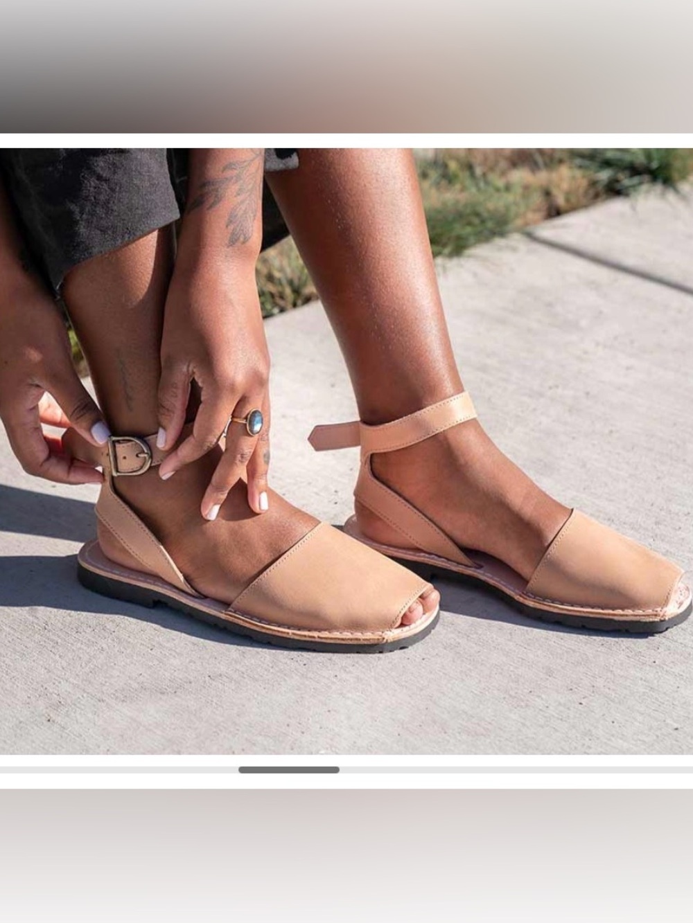 Pons Classic Strap Tan Leather Avarca Sandals